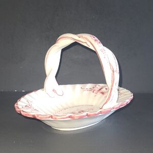 Vintage Handcrafted Ceramic Basket